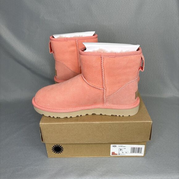 New Womens Ugg Boots Sz 7 Classic Mini Rare Gorgeous Color SHPN Seashell Pink - Picture 8 of 16